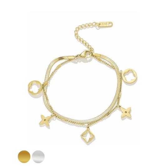 Chloe I Schlangen Kleeblatt Armband